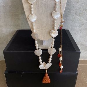 Vintage Carnelian and Pearl Necklace
